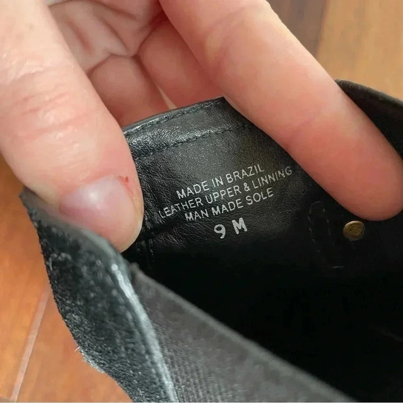 Tory Burch Suede Ankle Boots Wedge Heel Black Leather Gold Buckle Womens 9 - Picture 8 of 11